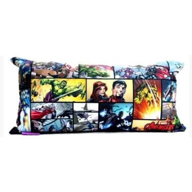 Imagem de Almofada Avengers HQ - Veludo e Fibra - 20 x 40 cm - Zona Criativa