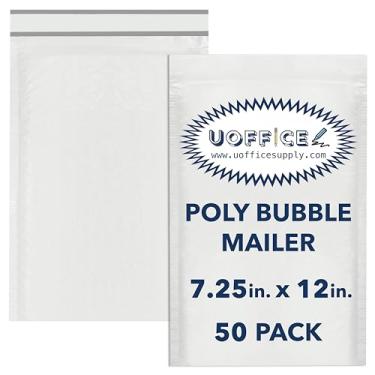 Imagem de Uoffice Embalagem com bolhas de poliéster e envelopes de envio – Melhor para embalagens comerciais e em casa (pacote com 50, 2,5-18,4 cm x 12")