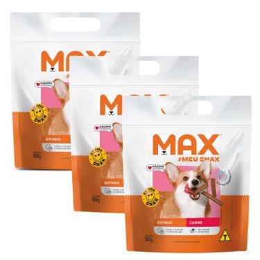 Imagem de Petisco Bifinho Max para Cães Adultos Sabor Carne 500g 3UN - Max Total