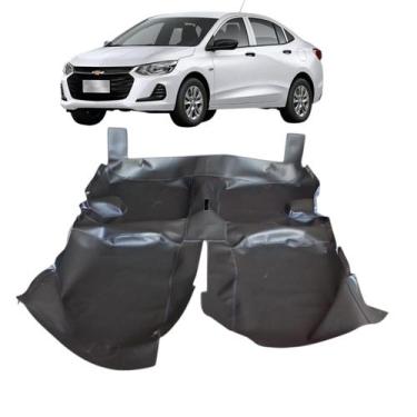 Imagem de Tapete luxo preto fosco Assoalho chevrolet Onix Plus Sedan - MANOS TAP