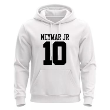 Imagem de Moletom Neymar Jr 10 Algodão Unissex Blusa De Frio Canguru Flanelado -