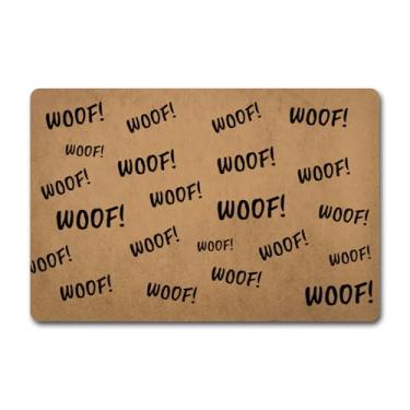 Imagem de Capacho engraçado de boas-vindas para entrada, tapetes de varanda de entrada, capacho de latidos de cachorro para porta da frente, interior, monograma, tapetes de cozinha e tapetes com borracha