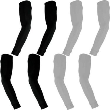 Imagem de Kit 4 pares de manguitos com proteção UV50+ - EX311, 2 pretos, 2 branc