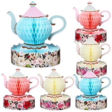 Imagem de Vaso de Bule Floral Wettarn (6 Unidades) - Decoração para Chá e Festas