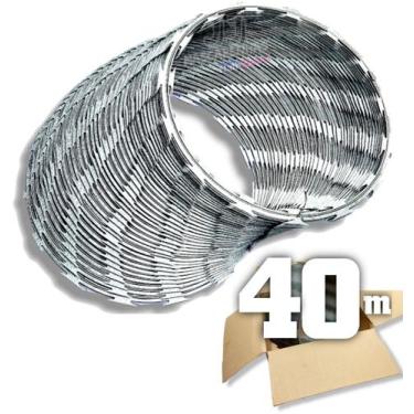 Imagem de Concertina cerca segurança para muro 30cm - 40m (160 voltas) - K. Meta