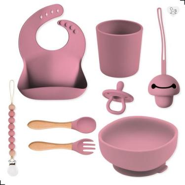 Imagem de Kit 7 Peças Para Introdução Alimentar Seguro E Prático - Tibaby, Rosa 