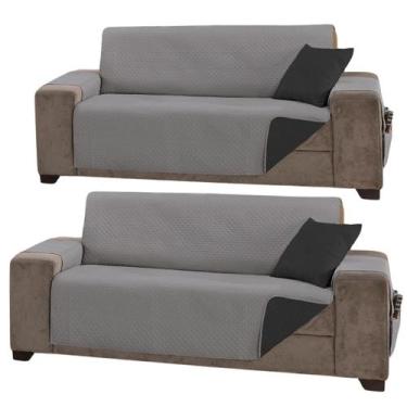 Imagem de Kit Capa De Sofá Protetor 2 e 3 Lugares Impermeável Moderna Dupla face