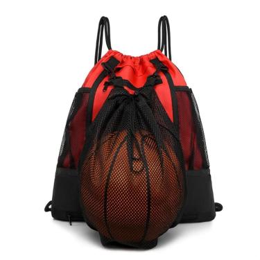 Imagem de Mochila STAY GENT Drawstring Basketball para meninos e meninas vermelha
