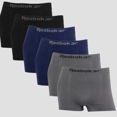 Imagem de Kit 6 Cuecas Boxer Masculina Reebok Original Lisa Premium, 2 preto, 2 