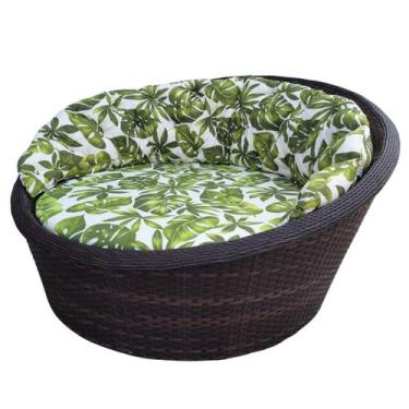 Imagem de Chaise Redonda - Fibra Sintética Com Encosto Almofadado - Varanda Fibr