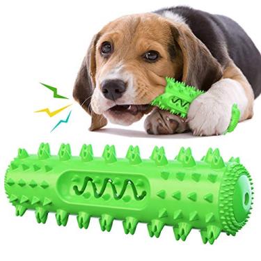 Imagem de FXGJDeng Brinquedos de mastigar cães para mastigar agressivos, escova de dentes para cães, escova de dentes, brinquedo de mastigar para cães pequenos do meio (verde)