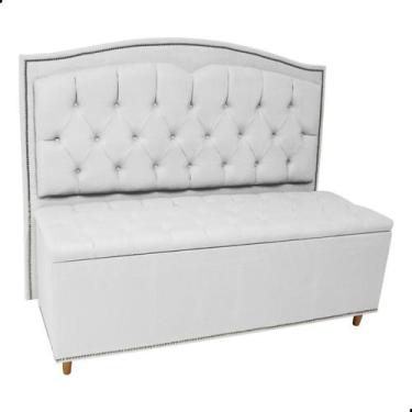 Imagem de Kit Cabeceira e Calçadeira Com Baú 195 cm King Casal Diana Suede - Fin