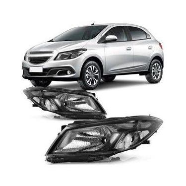 Imagem de Farol Dianteiro Onix Prisma LT LTZ Foco Simples Máscara Negra 2017 201