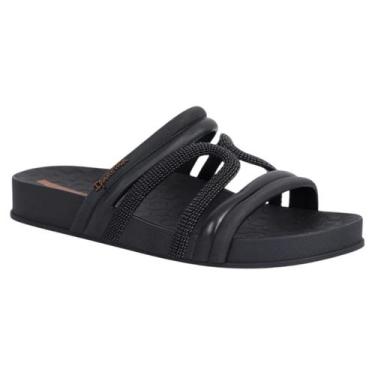 Imagem de Sandalia Ipanema Feminina Slide Walk Confortavel Moda Macia, Preto, 35