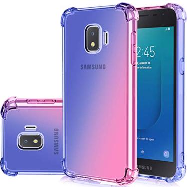 Imagem de Gufuwo Capa para Samsung Galaxy J2 2019, capa para celular Galaxy J2 Pure/J2 Core/J2 Shine/J2 Dash/J260, capa de telefone gradiente fina antiarranhões TPU transparente à prova de choque para J2 Core