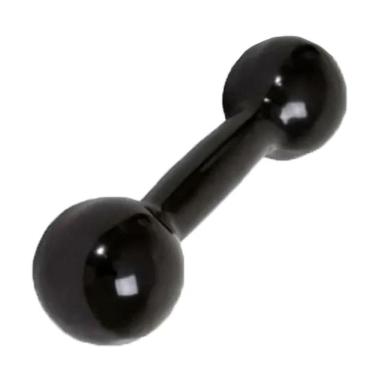 Imagem de Halter Redondo Emborrachado 1Kg Peso Academia Treino Preto