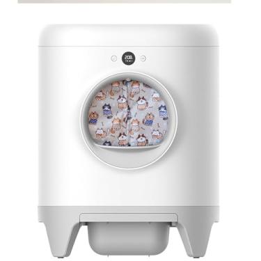 Imagem de Cortina para caixa de areia para gatos autolimpante, reduz o salto da areia do gato, impede os odores da caixa de areia autolimpante (amarelo, redondo)