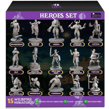 Imagem de Wildspire Hero, Player-Character, NPC DND Miniatures, 28mm32mm Unpainted D&D Minis Dungeons & Dragons Figures D D Bulk Pathfinder Fantasy Tabletop Fantasy Minis Set