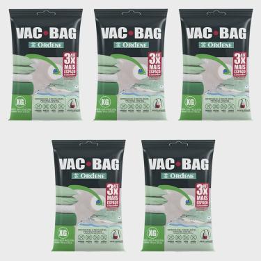 Imagem de Kit 5 Sacos á Vácuo Protetor De Roupas Vac Bag Extra Grande 80x100 Ordene