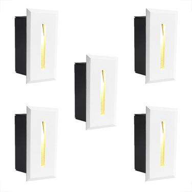 Imagem de Kit 5 Balizador De Embutir Risk De Parede Corredor Led Bet48