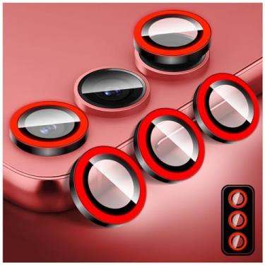 Imagem de Zeponny Protetor de lente de câmera luminosa para Samsung Galaxy S24/S23/S23+/S23 FE, protetor de tela de vidro temperado colorido noctilucente, anéis de liga de alumínio antiarranhões que brilham no