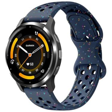 Imagem de Laband Pulseira de silicone esportiva colorida de 22 mm compatível com Garmin Vivoactive 4/Venu 3/Venu 2, pulseira esportiva macia de plástico reciclado para Forerunner 265/745/255/255 Music masculina