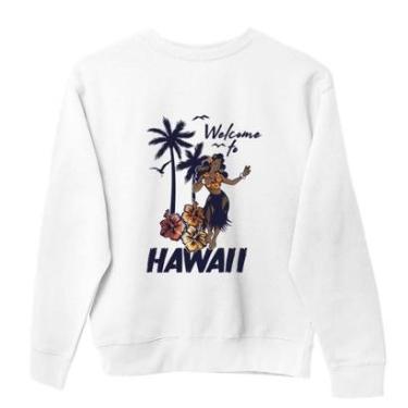 Imagem de Agasalho de Frio Basico Estampa Hawai Estiloso Moletom Careca Sem Capuz e Sem Bolso Conforto-Unissex