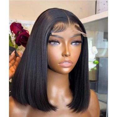 Imagem de Peruca FFEGG Bob 30cm 180% Densidade 100% Cabelo Humano Mulheres Negras