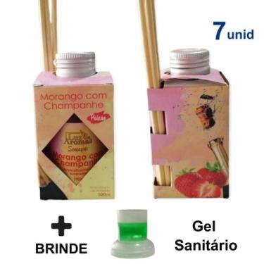 Imagem de Kit 7 Aromatizador Ambiente 100ml Difusor Palito Luz Aromas Aromatizan