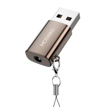 Imagem de MOSWAG Adaptador USB para conector de áudio, adaptador de áudio de 3,5 mm, conversor de conector de placa de som externo compatível com fone de ouvido, PC, laptop, Mac, desktops, Linux, PS4 e mais