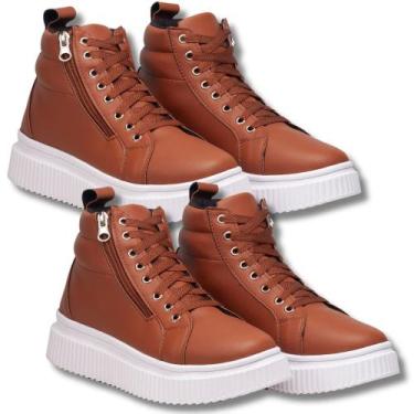 Imagem de Coturno Feminino, Kit 2 Pares, Sola Borracha Antiderrapante. - Fierre,