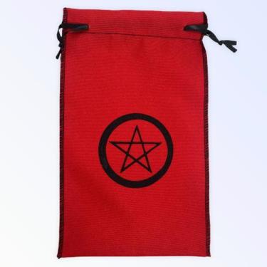 Imagem de Estojo para cartas pentagrama vermelha 22 x 14 cm em tecido - Shaula