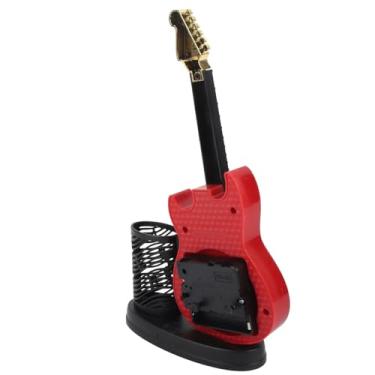 Imagem de Relógio de Mesa Vintage, Relógio de Mesa, Decoração de Quarto, Formato de Guitarra, Base Estável, Instrumento Musical, Relógio de Mesa, Despertador ABS Alimentado por Bateria,
