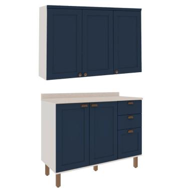 Imagem de Armário de Cozinha Genialflex Modulado 2 Peças Azul
