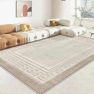 Imagem de Tapete moderno e luxuoso para sala de estar, estilo simples, mesas de centro, tapetes grandes para decoração de casa, cabeceira de quarto (200x250 cm)/sem fiapos)