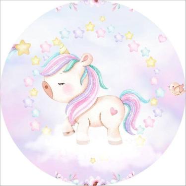 Imagem de Painel Redondo 3D Sublimado Unicórnio Frd-3148