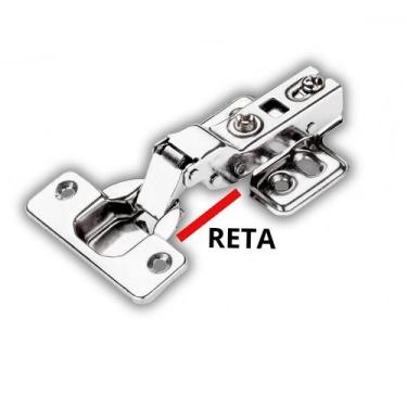 Imagem de Kit Dobradiça Para Móveis Com Amortecedor Armário Reta Curva 35mm 2, 3