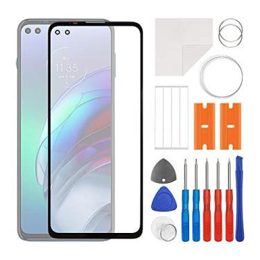 Imagem de SWARK Substituição da lente do painel externo de vidro frontal + OCA compatível com Moto G100 (sem tela LCD e digitalizador de toque) com kit de reparo
