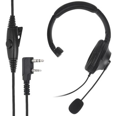 Imagem de WODASEN Fone de ouvido de rádio com cancelamento de ruído de lado único UV-5R com microfone Boom para Baofeng BF-F8HP BF-888S AR-152 UV-82HP Archsell AR-5 Kenwood Retevis RT21 RT27 Walkie Talkie