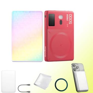 Imagem de Godox MA5R Luz LED colorida, luz de selfie de carregamento magnético CRI95 TLCI97, CCT 1800K-10000K, 14 modos Fx, ajuste HSI, conectividade NFC/Bluetooth, ajuste GM, ajuste 0%-100%, para YouTube