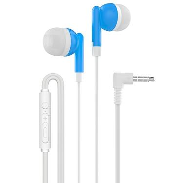 Imagem de Maeline Fones de ouvido intra-auriculares com isolamento de ruído, fones de ouvido intra-auriculares com controle de volume com fio de 3,5 mm para sala de aula, biblioteca para iPhone, Android, MP3