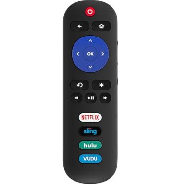 Imagem de Novo controle remoto universal de substituição aplicável para TCL Roku TV, adequado para Hisense Roku/Onn Roku/Insignia Roku e Sharp/Element/Westinghouse/Philips/JVC/RCA/Hitachi/Sanyo/LG Roku TV