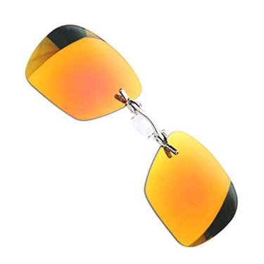 Imagem de Óculos de sol retrô com clipe no nariz retangular Matrix Morpheus filme sem aro (prata, vermelho)