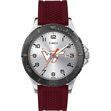 Imagem de Timex Tribute Relógio masculino Gamer 42 mm Quartzo com pulseira de silicone, Virginia Tech Hokies, Relógio de quartzo