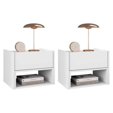 Imagem de Kit 2 Mesas de Cabeceira Suspensa Florença 1 Gaveta - Casa D