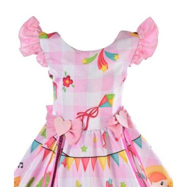Imagem de Vestido infantil menina festa junina são joão - LIG LIG, 1, Rosa