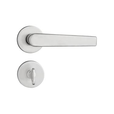 Imagem de Fechadura Porta Pado Concept Escovada 40mm Roseta Redonda Banheiro / Wc