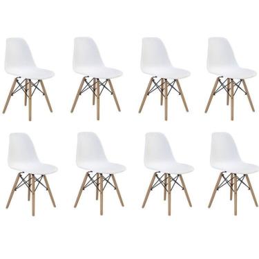 Imagem de Conjunto 8 Cadeiras Eiffel Pp Base Madeira Branco