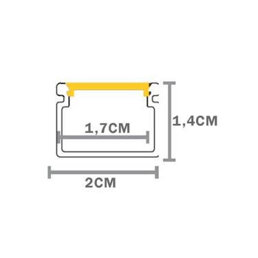 Imagem de Perfil De Sobrepor Taschibra Para Fita De Led Vertex 20 Com 2 Metros Preto