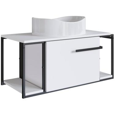 Imagem de Gabinete Susp E Cuba Marmore Sintetico P1019x941012 Branco Branco Pp Branco Branco